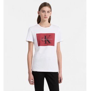 Calvin Klein dámské bílé tričko s potiskem - L (901)